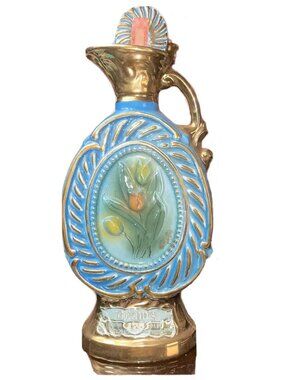 VTG James B. Bean Floral Regal China 1975 Bourbon Whiskey Decanter Empty Bottle